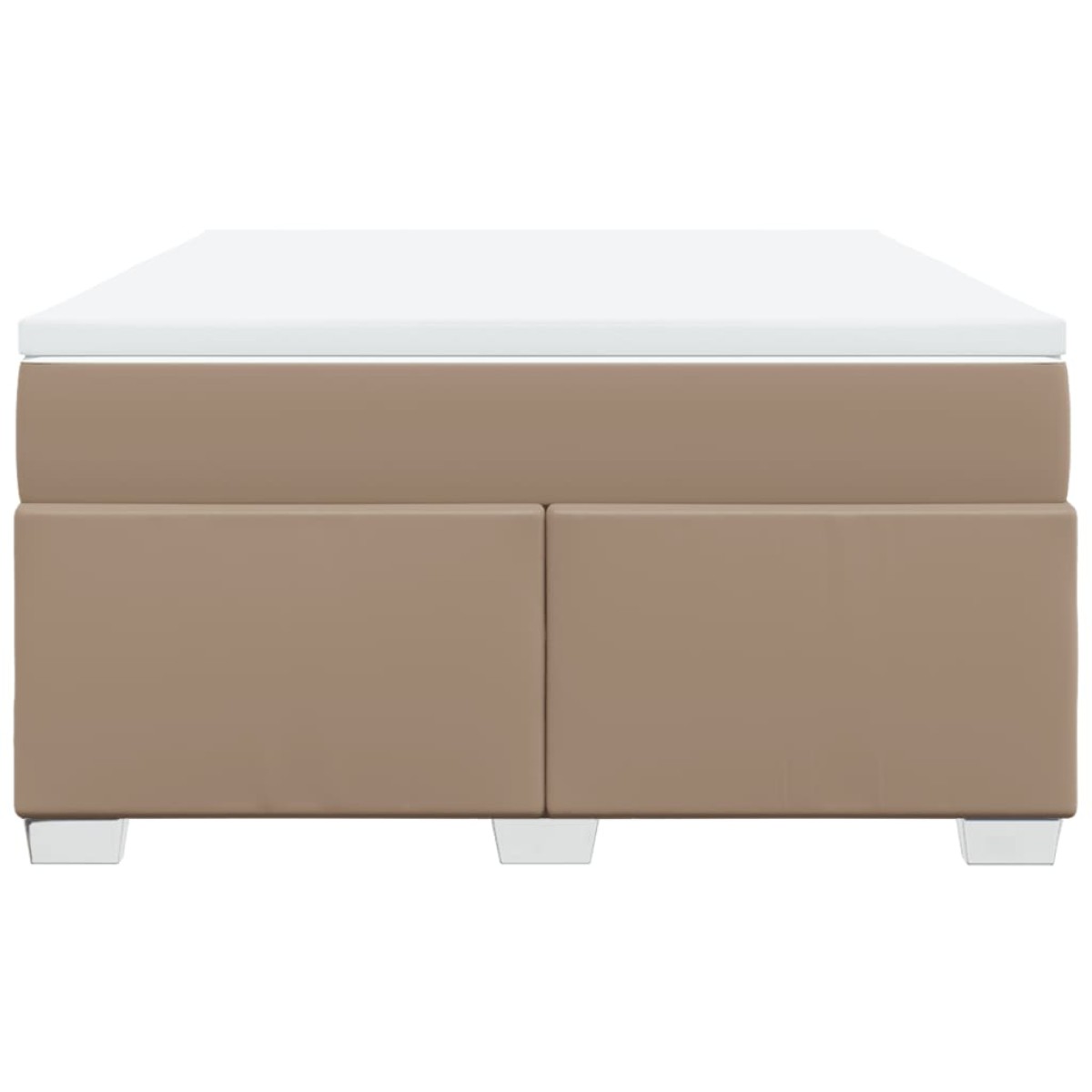 vidaXL Κρεβάτι Boxspring με Στρώμα Καπουτσίνο 160x200εκ.από Συνθ.Δέρμα