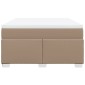 vidaXL Κρεβάτι Boxspring με Στρώμα Καπουτσίνο 160x200εκ.από Συνθ.Δέρμα