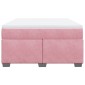 vidaXL Κρεβάτι Boxspring με Στρώμα Ροζ 140x190 εκ. Βελούδινο
