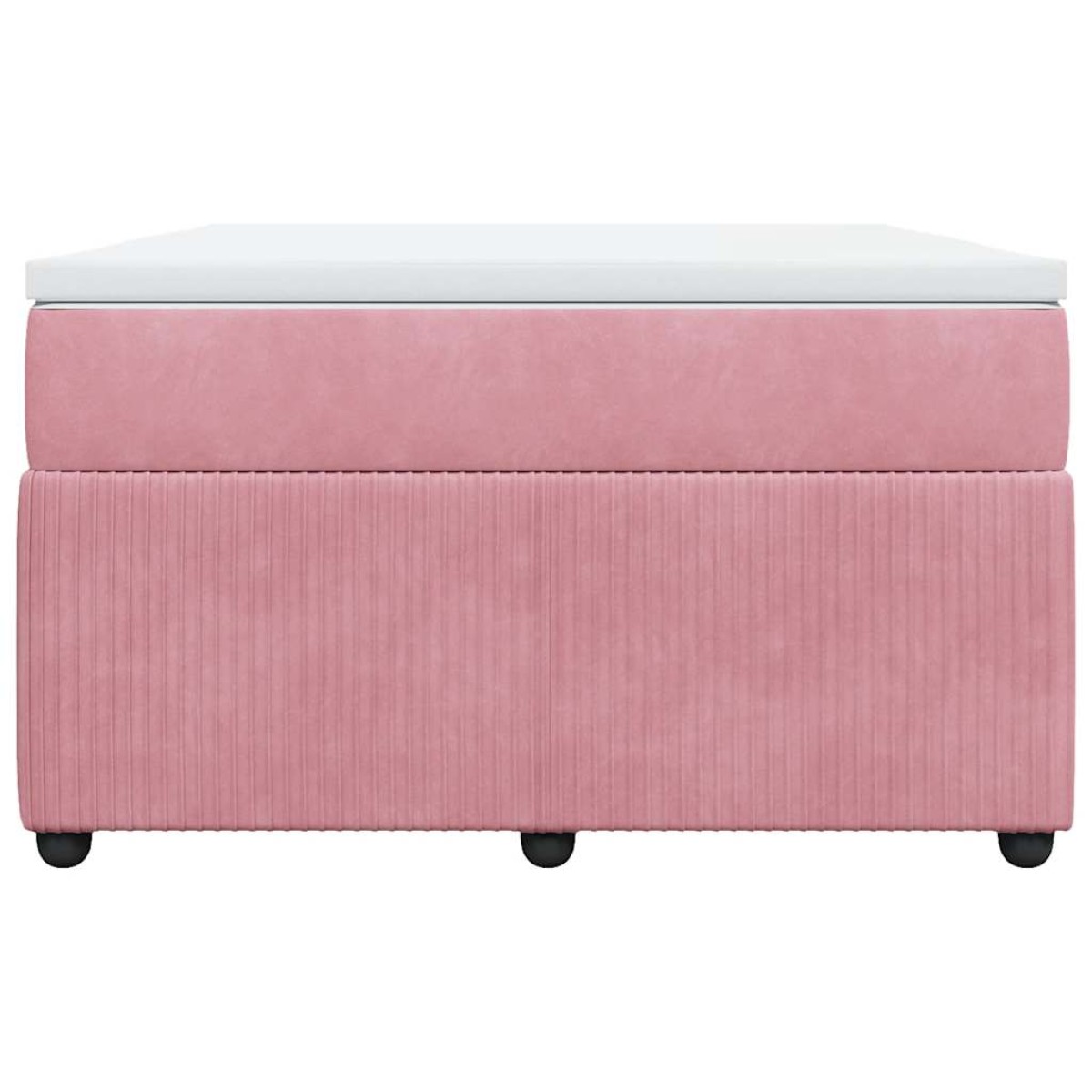 vidaXL Κρεβάτι Boxspring με Στρώμα Ροζ 120x200 εκ. Βελούδινο