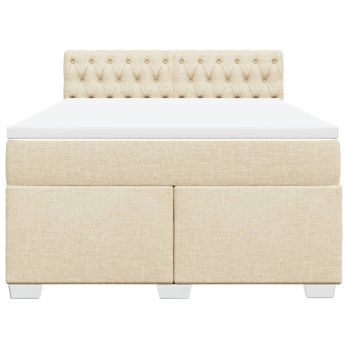 vidaXL Κρεβάτι Boxspring με Στρώμα Κρεμ 140x190 εκ. Υφασμάτινο