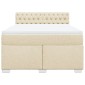 vidaXL Κρεβάτι Boxspring με Στρώμα Κρεμ 140x190 εκ. Υφασμάτινο