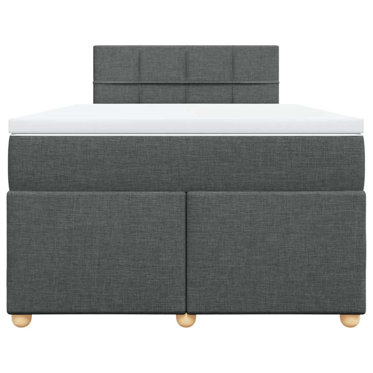 vidaXL Κρεβάτι Boxspring με Στρώμα Σκούρο Γκρι 120x200 εκ. Υφασμάτινο