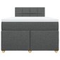vidaXL Κρεβάτι Boxspring με Στρώμα Σκούρο Γκρι 120x200 εκ. Υφασμάτινο