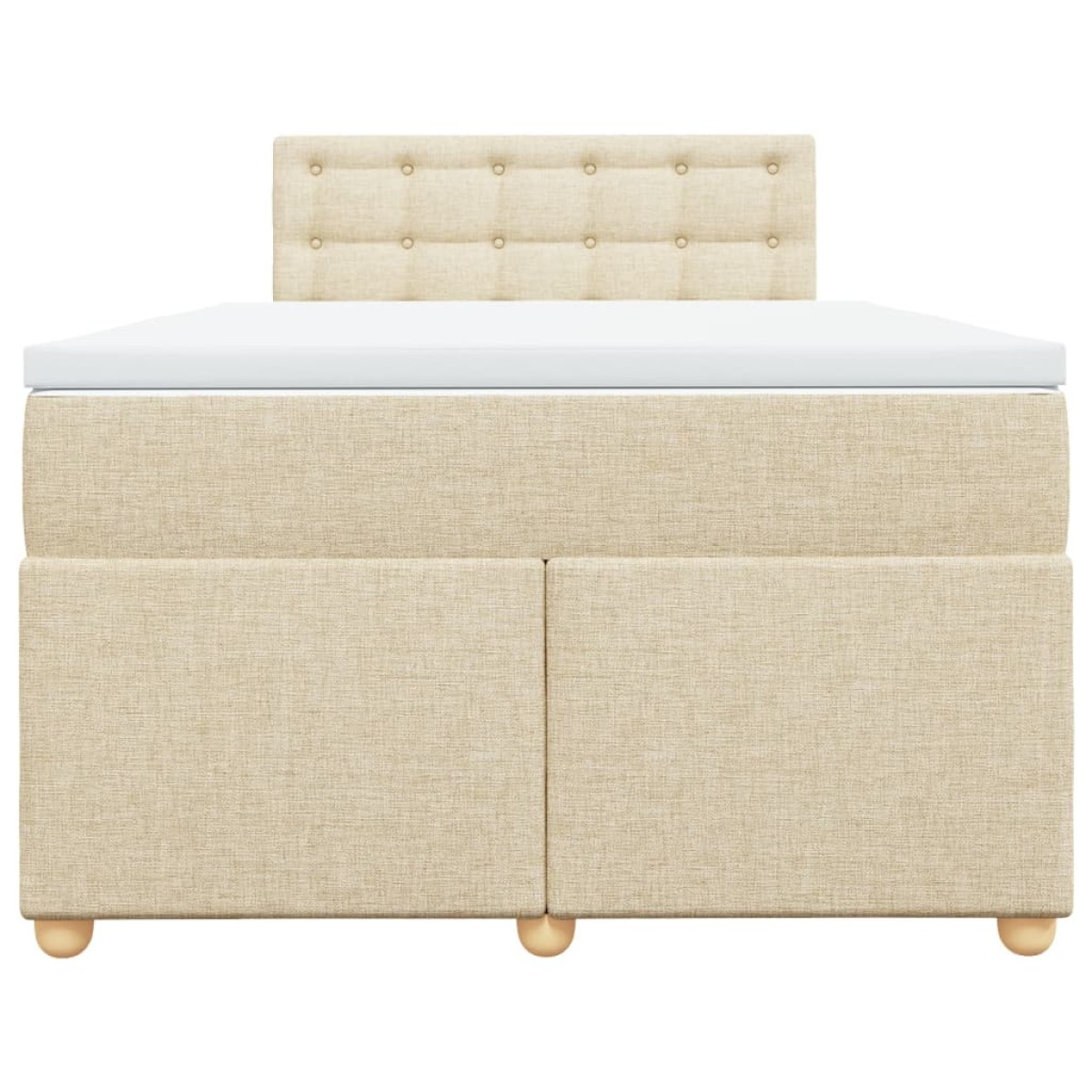 vidaXL Κρεβάτι Boxspring με Στρώμα Κρεμ 120x200 εκ. Υφασμάτινο