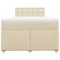 vidaXL Κρεβάτι Boxspring με Στρώμα Κρεμ 120x200 εκ. Υφασμάτινο