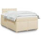 vidaXL Κρεβάτι Boxspring με Στρώμα Κρεμ 120x200 εκ. Υφασμάτινο