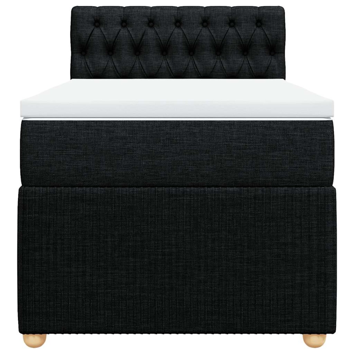 vidaXL Κρεβάτι Boxspring με Στρώμα Μαύρο 100 x 200 εκ. Υφασμάτινο