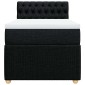 vidaXL Κρεβάτι Boxspring με Στρώμα Μαύρο 100 x 200 εκ. Υφασμάτινο
