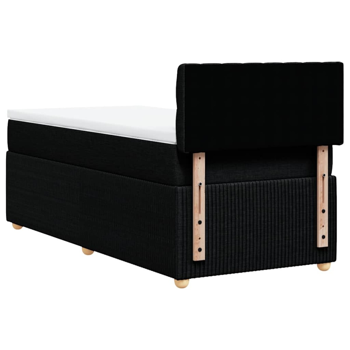 vidaXL Κρεβάτι Boxspring με Στρώμα Μαύρο 100 x 200 εκ. Υφασμάτινο