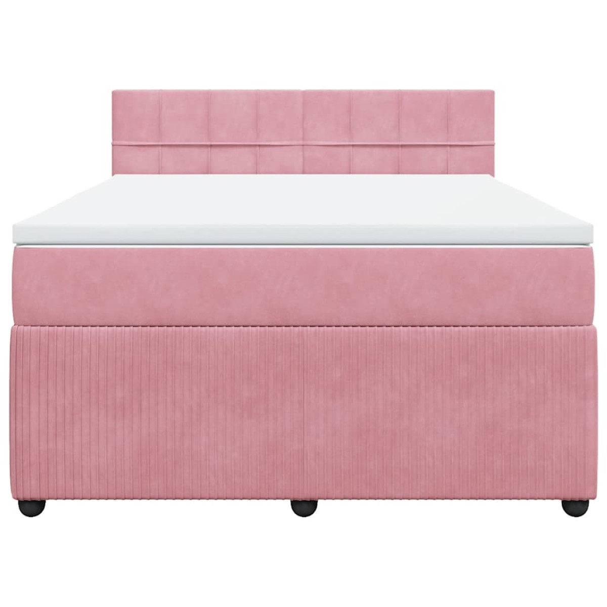 vidaXL Κρεβάτι Boxspring με Στρώμα Ροζ 160x200 εκ. Βελούδινο