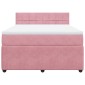 vidaXL Κρεβάτι Boxspring με Στρώμα Ροζ 160x200 εκ. Βελούδινο
