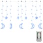 vidaXL Λαμπάκια σε Σχήμα Αστέρι & Φεγγάρι Μπλε Χειριστ. 138 LED