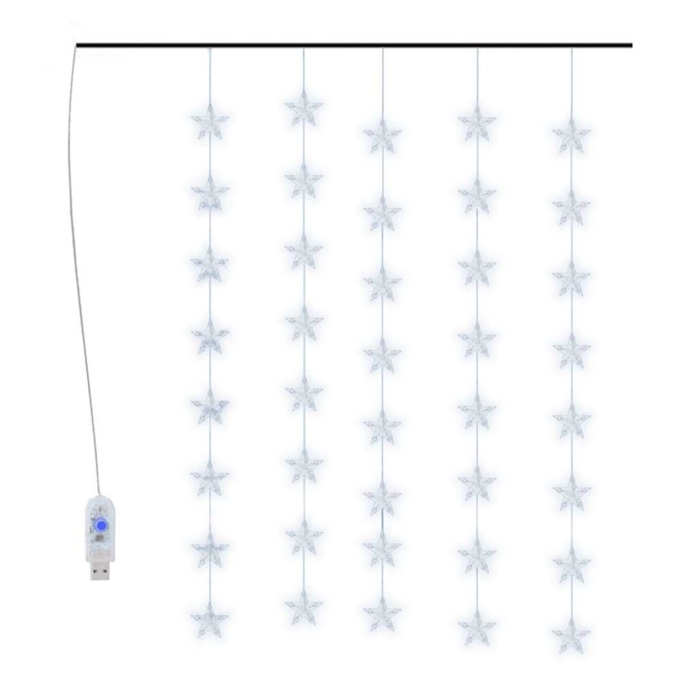 vidaXL Κουρτίνα LED Φωτάκια 200 LED Ψυχρό Λευκό με 8 Λειτουργίες