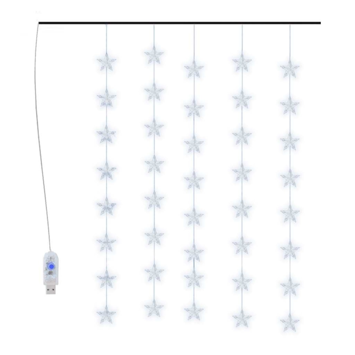 vidaXL Κουρτίνα LED Φωτάκια 200 LED Ψυχρό Λευκό με 8 Λειτουργίες