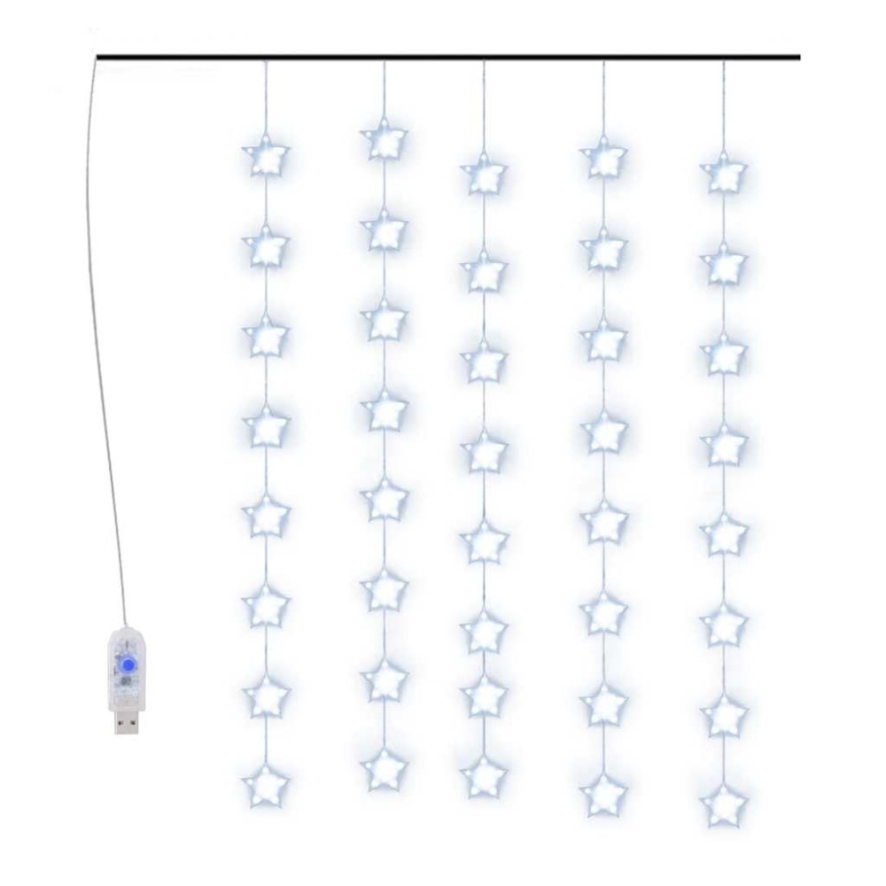 vidaXL Κουρτίνα LED Φωτάκια 200 LED Μπλε με 8 Λειτουργίες