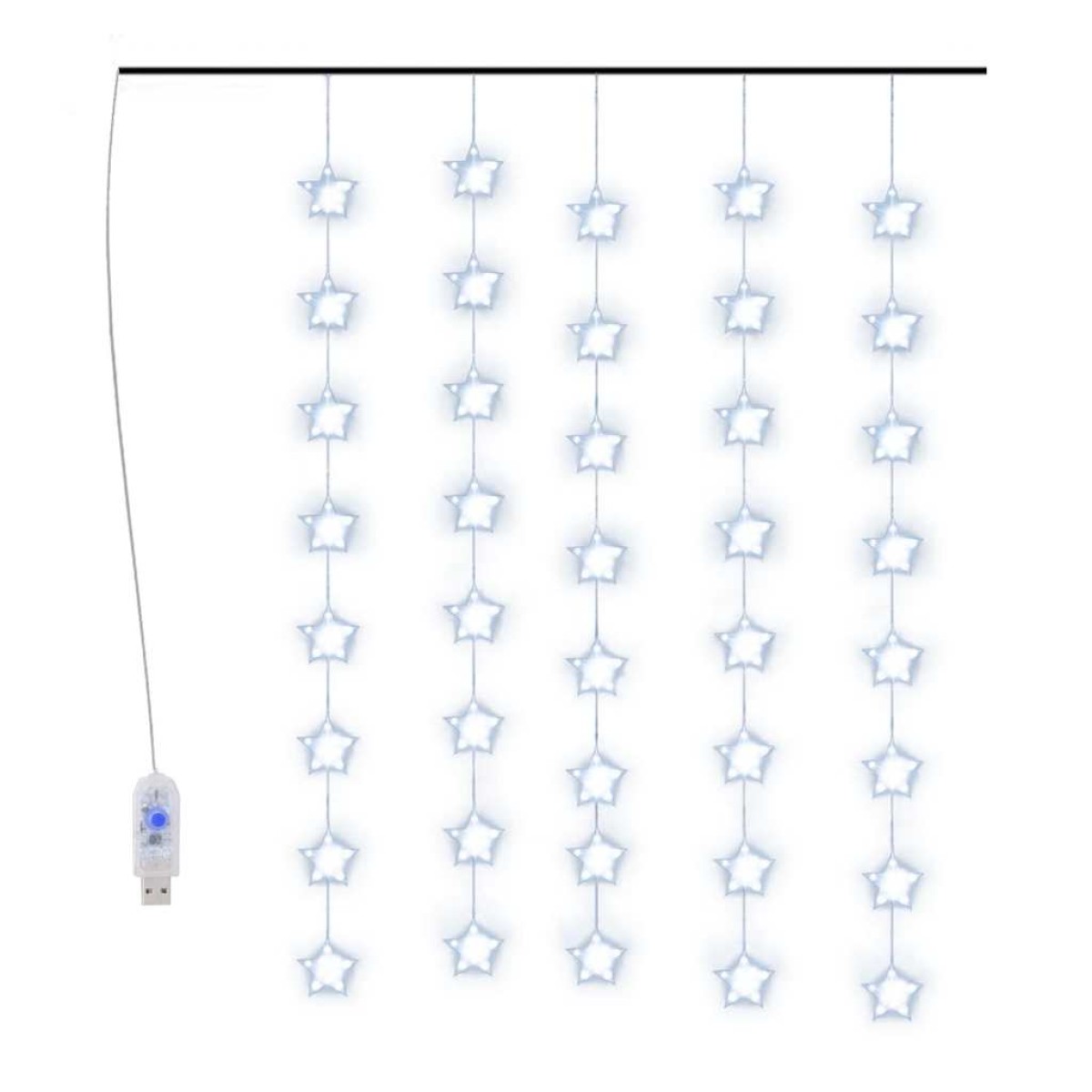 vidaXL Κουρτίνα LED Φωτάκια 200 LED Μπλε με 8 Λειτουργίες