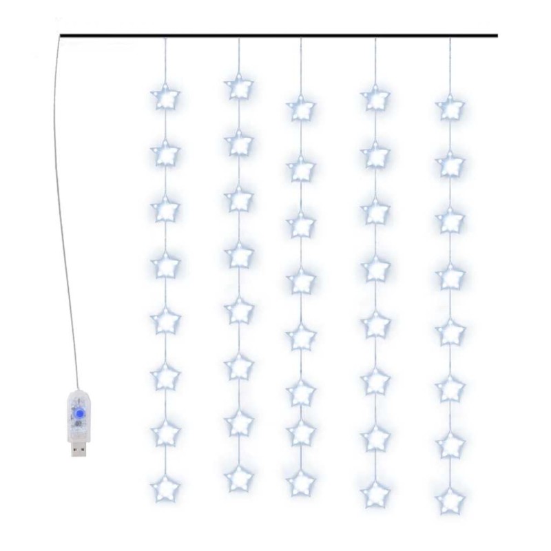 vidaXL Κουρτίνα LED Φωτάκια 200 LED Μπλε με 8 Λειτουργίες