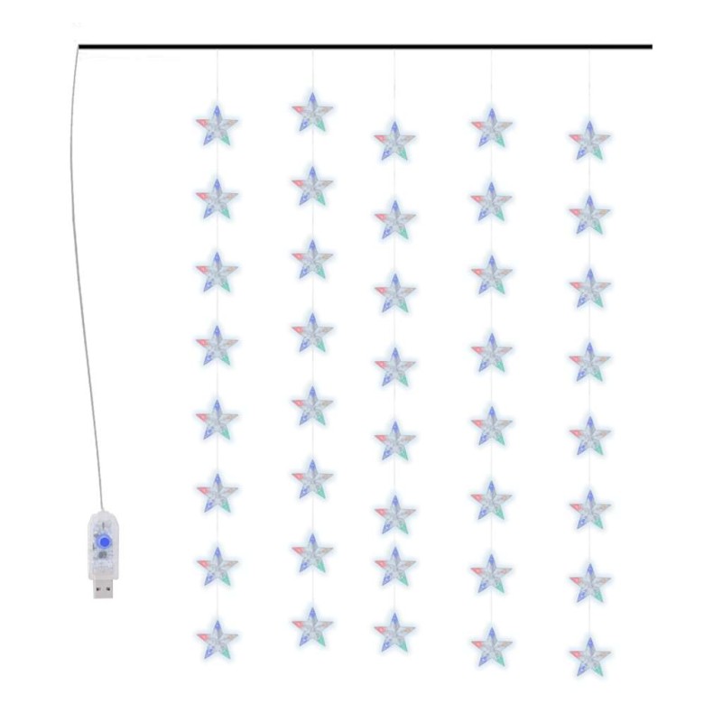 vidaXL Κουρτίνα LED Φωτάκια 200 LED Πολύχρωμη με 8 Λειτουργίες