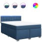 vidaXL Κρεβάτι Boxspring με Στρώμα Μπλε 160x200 εκ. Υφασμάτινο