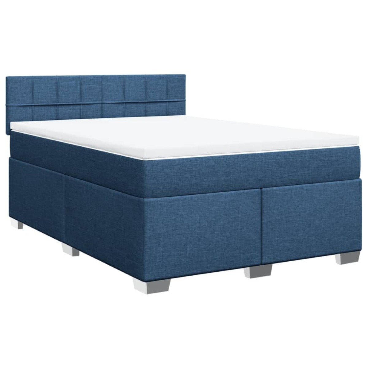 vidaXL Κρεβάτι Boxspring με Στρώμα Μπλε 160x200 εκ. Υφασμάτινο