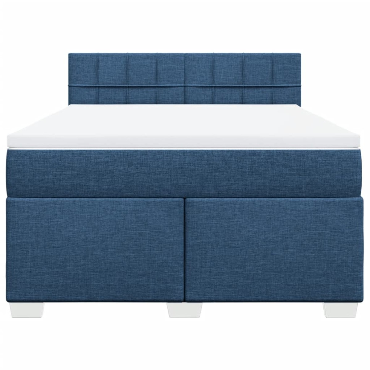 vidaXL Κρεβάτι Boxspring με Στρώμα Μπλε 160x200 εκ. Υφασμάτινο