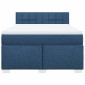 vidaXL Κρεβάτι Boxspring με Στρώμα Μπλε 160x200 εκ. Υφασμάτινο