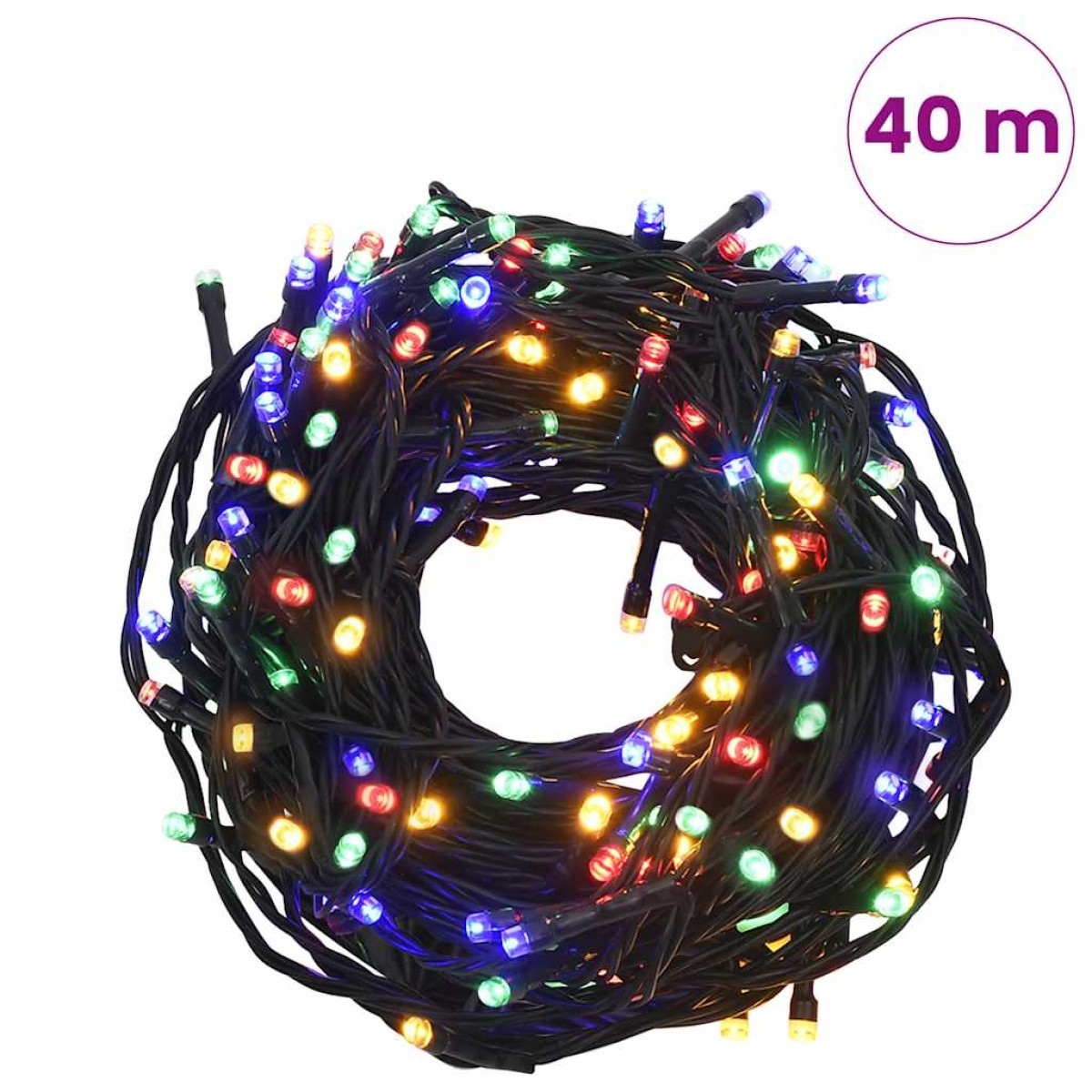 vidaXL Λαμπάκια με 400 LED και 8 Εφέ Φωτισμού Πολύχρωμα 40 μ.