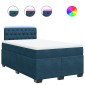 vidaXL Κρεβάτι Boxspring με Στρώμα Μπλε 120x190 εκ. Βελούδινο