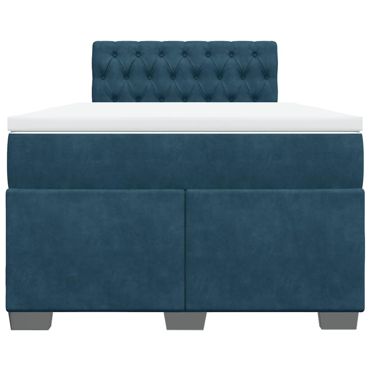 vidaXL Κρεβάτι Boxspring με Στρώμα Μπλε 120x190 εκ. Βελούδινο