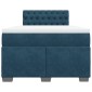 vidaXL Κρεβάτι Boxspring με Στρώμα Μπλε 120x190 εκ. Βελούδινο