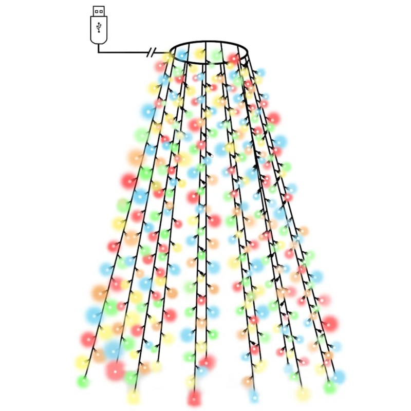 vidaXL Χριστουγεννιάτικα Λαμπάκια Χταπόδι 150 LED Πολύχρωμα 150 εκ.