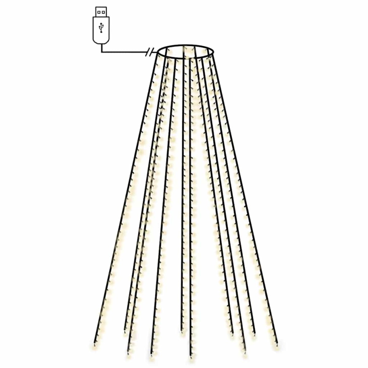 vidaXL Χριστουγεννιάτικα Λαμπάκια Χταπόδι 400 LED Ψυχρό Λευκό 400 εκ.