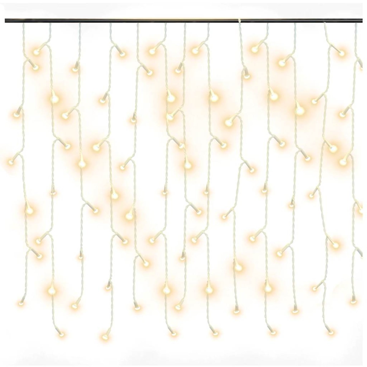 vidaXL Κουρτίνα LED Φωτάκια Σταλακτίτες 10μ 400LED Θερμ. Λευκό 8 Λειτ.