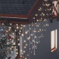 vidaXL Κουρτίνα LED Φωτάκια Σταλακτίτες 10μ 400LED Θερμ. Λευκό 8 Λειτ.