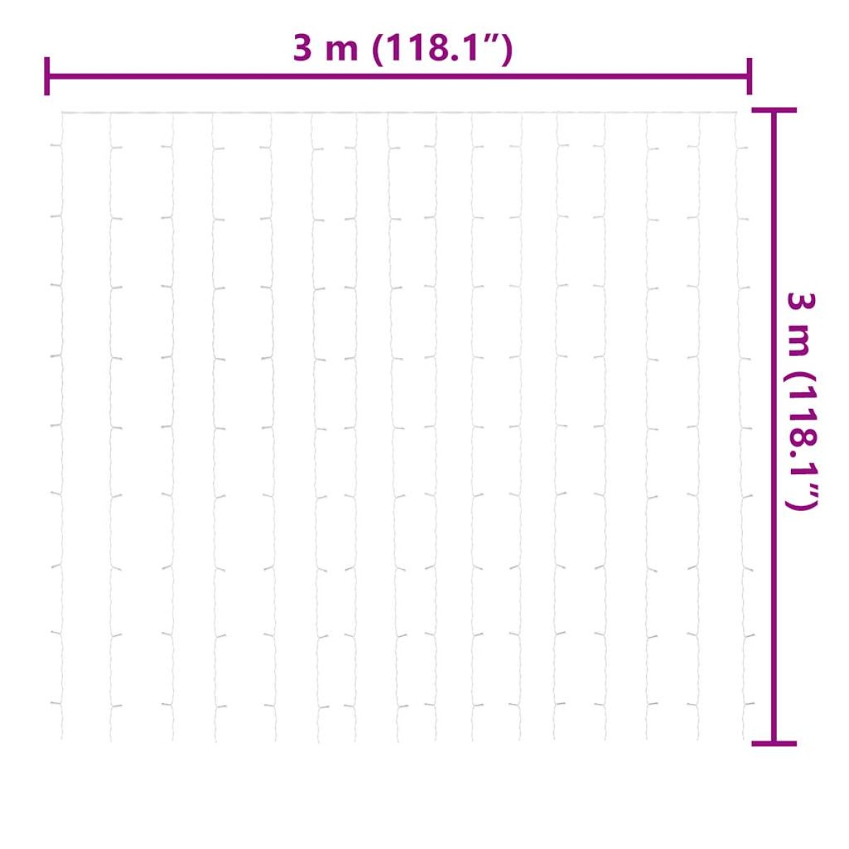 vidaXL Κουρτίνα LED Φωτάκια 300 LED Μπλε 3 x 3 μ. 8 Λειτουργίες