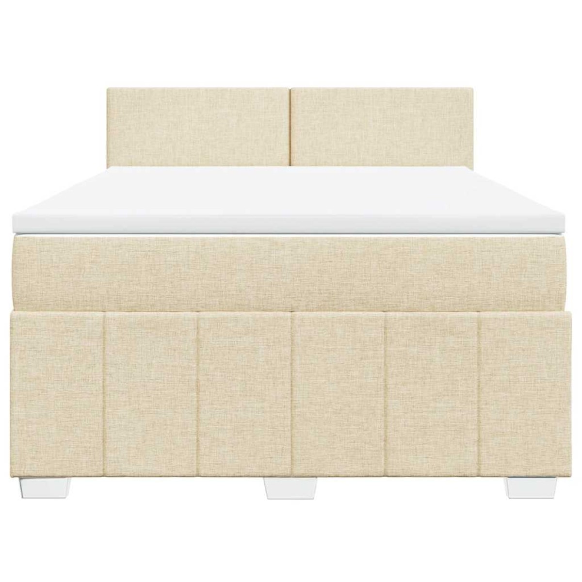 vidaXL Κρεβάτι Boxspring με Στρώμα Κρεμ 140x190 εκ. Υφασμάτινο