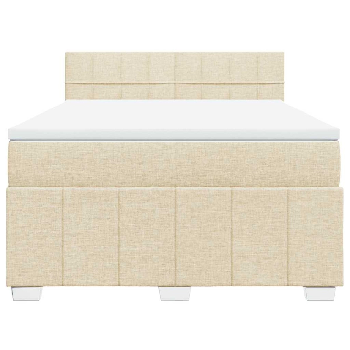 vidaXL Κρεβάτι Boxspring με Στρώμα Κρεμ 140x190 εκ. Υφασμάτινο