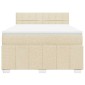 vidaXL Κρεβάτι Boxspring με Στρώμα Κρεμ 140x190 εκ. Υφασμάτινο