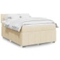 vidaXL Κρεβάτι Boxspring με Στρώμα Κρεμ 140x190 εκ. Υφασμάτινο