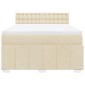 vidaXL Κρεβάτι Boxspring με Στρώμα Κρεμ 140x190 εκ. Υφασμάτινο