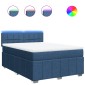 vidaXL Κρεβάτι Boxspring με Στρώμα Μπλε 140x200 εκ. Υφασμάτινο