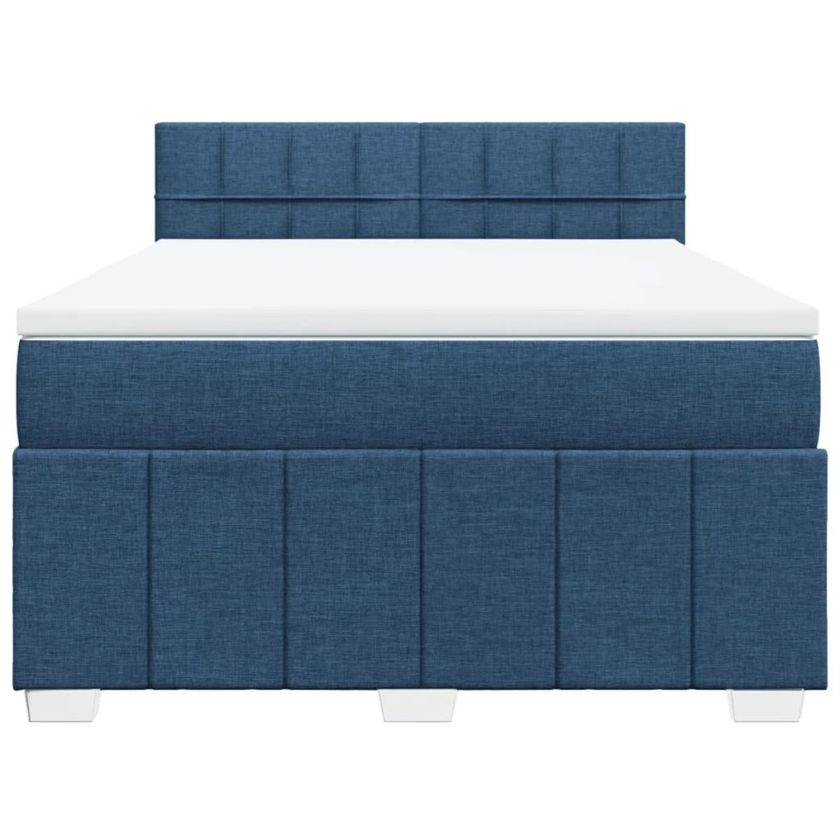 vidaXL Κρεβάτι Boxspring με Στρώμα Μπλε 140x200 εκ. Υφασμάτινο