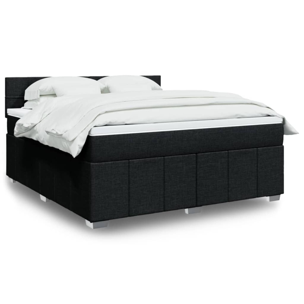 vidaXL Κρεβάτι Boxspring με Στρώμα Μαύρο 180x200 εκ. Υφασμάτινο