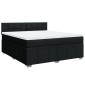 vidaXL Κρεβάτι Boxspring με Στρώμα Μαύρο 180x200 εκ. Υφασμάτινο