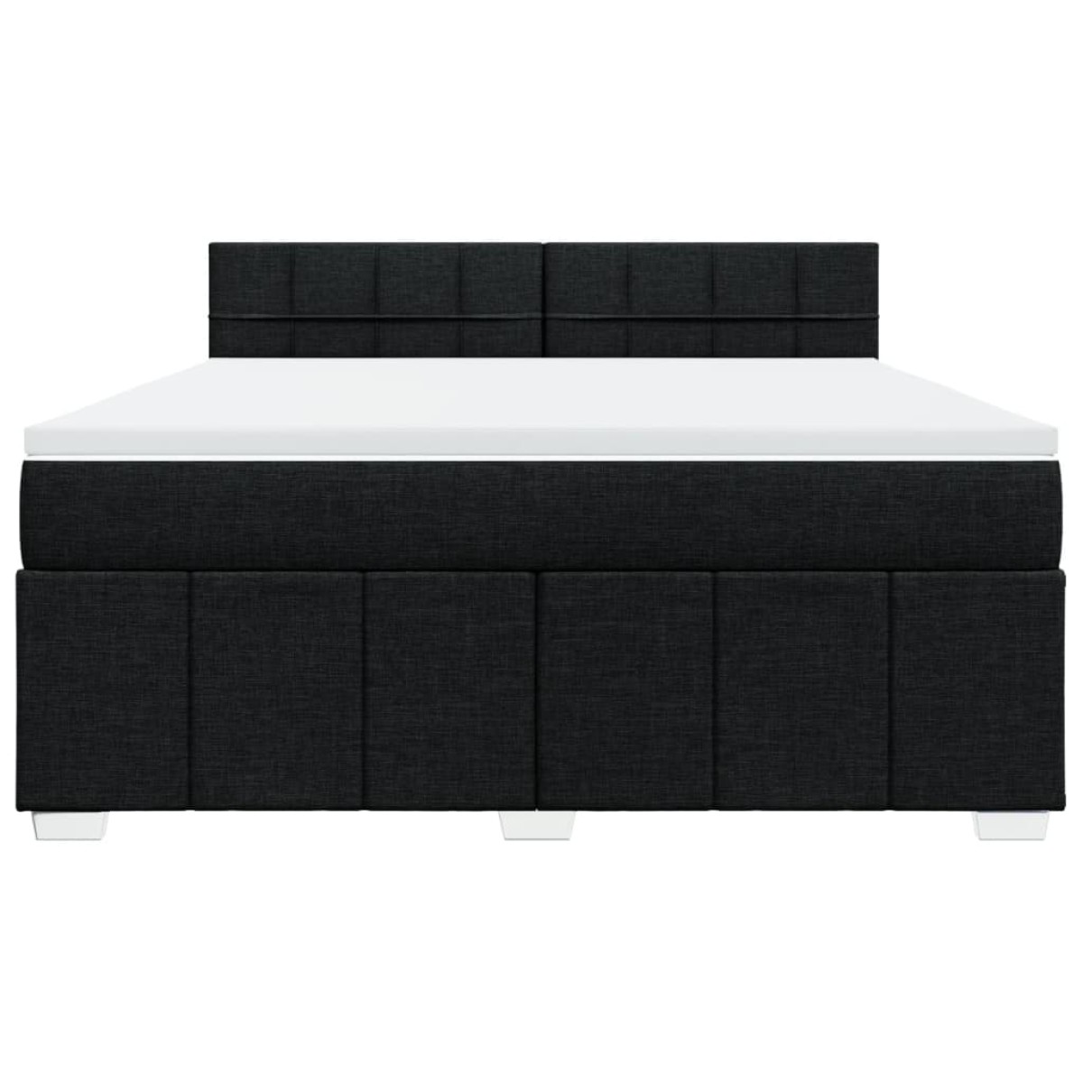 vidaXL Κρεβάτι Boxspring με Στρώμα Μαύρο 180x200 εκ. Υφασμάτινο