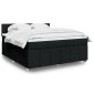 vidaXL Κρεβάτι Boxspring με Στρώμα Μαύρο 180x200 εκ. Υφασμάτινο
