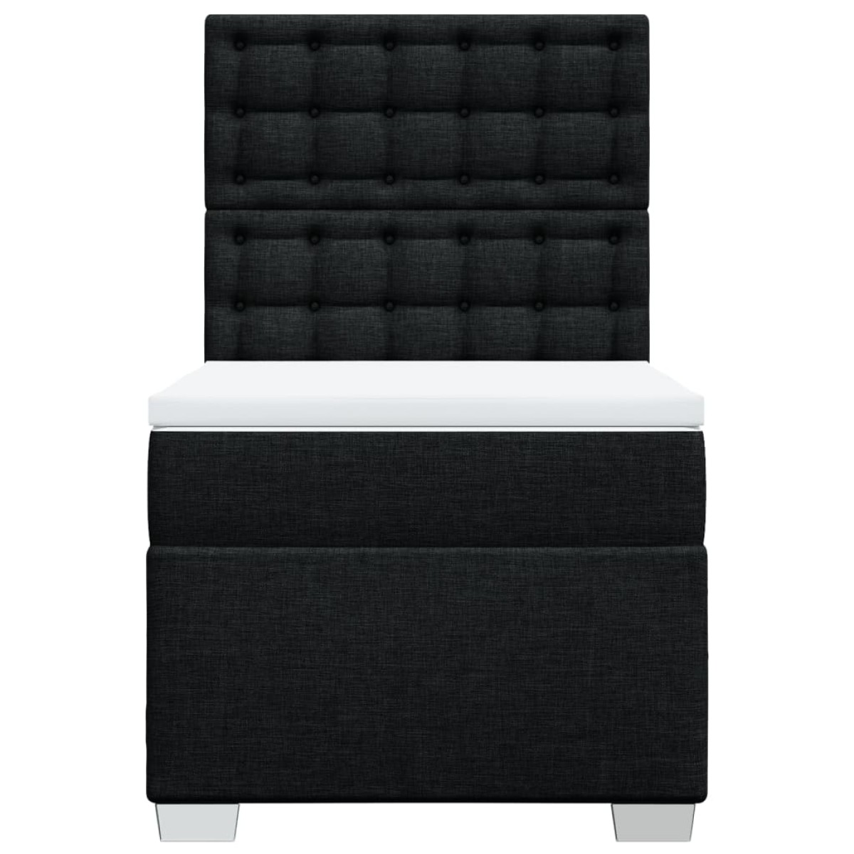 vidaXL Κρεβάτι Boxspring με Στρώμα Μαύρο 90x200 εκ. Υφασμάτινο