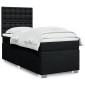 vidaXL Κρεβάτι Boxspring με Στρώμα Μαύρο 90x200 εκ. Υφασμάτινο