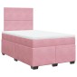 vidaXL Κρεβάτι Boxspring με Στρώμα Ροζ 120x200 εκ. Βελούδινο